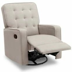 Delta Children Gavin Nursery Glider Swivel Recliner Beige -Living Room Chairs store unnamed file 13190