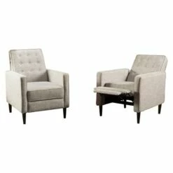 Set of 2 Mervynn Mid-Century Recliner - Christopher Knight Home Slate -Living Room Chairs store unnamed file 13228