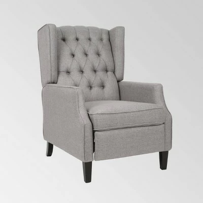 Keating Traditional Wingback Recliner - Christopher Knight Home Gray 8 Keating Traditional Wingback Recliner - Christopher Knight Home Gray - Image 6