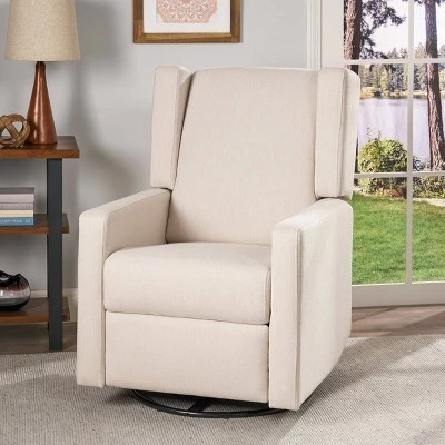 Hounker Contemporary Swivel Recliner - Christopher Knight Home Beige 3 Hounker Contemporary Swivel Recliner - Christopher Knight Home Beige