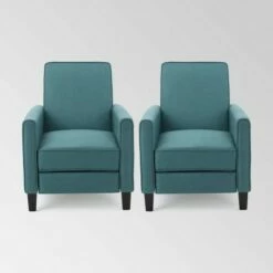 Set of 2 Darvis Contemporary Recliners - Christopher Knight Home Light Sky -Living Room Chairs store unnamed file 13275