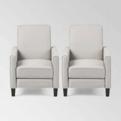 Set of 2 Darvis Contemporary Recliners - Christopher Knight Home Light Sky -Living Room Chairs store unnamed file 13276