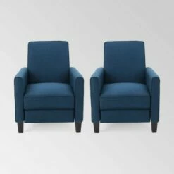 Set of 2 Darvis Contemporary Recliners - Christopher Knight Home Light Sky -Living Room Chairs store unnamed file 13278