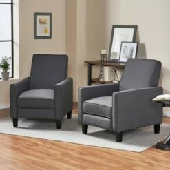 Set of 2 Darvis Contemporary Recliners - Christopher Knight Home Light Sky -Living Room Chairs store unnamed file 13279