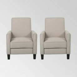 Set of 2 Darvis Contemporary Recliners - Christopher Knight Home Light Sky -Living Room Chairs store unnamed file 13280
