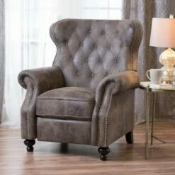 Walder Tufted Recliner - Christopher Knight Home Warm Stone