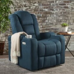 Emersyn Tufted Power Recliner - Christopher Knight Home Navy