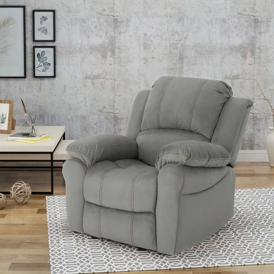 Celestina Microfiber Gliding Recliner Gray - Christopher Knight Home 3 Celestina Microfiber Gliding Recliner Gray - Christopher Knight Home