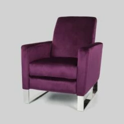 Brightwood Modern Push Back High Leg Recliner - Christopher Knight Home Purple -Living Room Chairs store unnamed file 13342