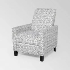 Foxhill Contemporary Push Back Recliner - Christopher Knight Home Gray Checkerboard -Living Room Chairs store unnamed file 13349