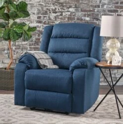 Adrianne Power Recliner Navy Blue - Christopher Knight Home