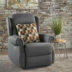 Dezzie Tufted Power Recliner - Christopher Knight Home Navy Blue