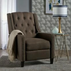Izidro Tufted Recliner - Christopher Knight Home Dark Charcoal
