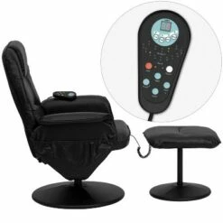 Emma and Oliver Adjustable Massage Recliner/Ottoman - Deep Side Pockets in Black LeatherSoft -Living Room Chairs store unnamed file 13427