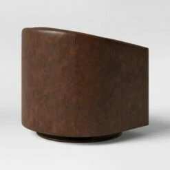 Berwick Barrel Swivel Chair Faux Leather Brown - Threshold™ -Living Room Chairs store unnamed file 1344