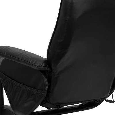 Flash Furniture Massaging Heat Controlled Adjustable Recliner and Ottoman with Wrapped Base in Black LeatherSoft 8 Flash Furniture Massaging Heat Controlled Adjustable Recliner and Ottoman with Wrapped Base in Black LeatherSoft - Image 6