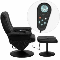Flash Furniture Massaging Heat Controlled Adjustable Recliner and Ottoman with Wrapped Base in Black LeatherSoft 20 Flash Furniture Massaging Heat Controlled Adjustable Recliner and Ottoman with Wrapped Base in Black LeatherSoft -Living Room Chairs store unnamed file 13450