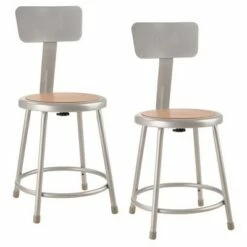 National Public Seating 2pk 18" Heavy Duty Steel Stool with Backrest - Hampton Collection Gray -Living Room Chairs store unnamed file 135