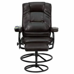 2pc Massaging Multi Position Recliner/Ottoman with Metal Bases Brown - Riverstone Furniture Collection -Living Room Chairs store unnamed file 13512