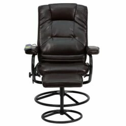 Flash Furniture Massaging Multi-Position Recliner and Ottoman with Metal Bases in Brown LeatherSoft -Living Room Chairs store unnamed file 13517