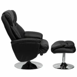 Flash Furniture Transitional Multi-Position Recliner and Ottoman with Chrome Base in Black LeatherSoft -Living Room Chairs store unnamed file 13563