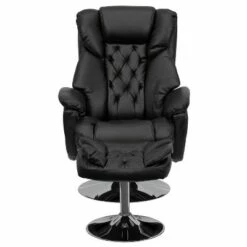 Flash Furniture Transitional Multi-Position Recliner and Ottoman with Chrome Base in Black LeatherSoft -Living Room Chairs store unnamed file 13564