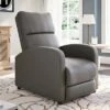 Moor Brownish - Gray Bonded Leather Press-Back Recliner - Corliving -Living Room Chairs store unnamed file 13569