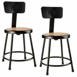 National Public Seating 2pk 18" Heavy Duty Steel Stool with Backrest - Hampton Collection Gray -Living Room Chairs store unnamed file 136