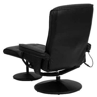 Flash Furniture Massaging Multi-Position Recliner with Side Pocket and Ottoman in Black LeatherSoft 4 Flash Furniture Massaging Multi-Position Recliner with Side Pocket and Ottoman in Black LeatherSoft - Image 2