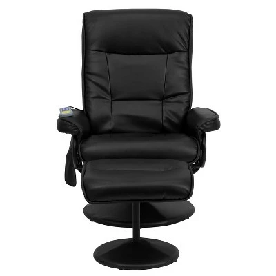 Flash Furniture Massaging Multi-Position Recliner with Side Pocket and Ottoman in Black LeatherSoft 6 Flash Furniture Massaging Multi-Position Recliner with Side Pocket and Ottoman in Black LeatherSoft - Image 4
