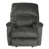 Fabric Upholstered Rocker Recliner with Pillow Top Arm Gray - Benzara