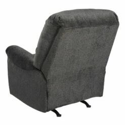 Fabric Upholstered Rocker Recliner with Pillow Top Arm Gray - Benzara -Living Room Chairs store unnamed file 13612