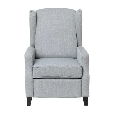 Emma and Oliver Fabric Upholstered Easy Push Back Recliner - Classic Wingback Design with Nailhead Accent Trim and Footrest 5 Emma and Oliver Fabric Upholstered Easy Push Back Recliner - Classic Wingback Design with Nailhead Accent Trim and Footrest - Image 3
