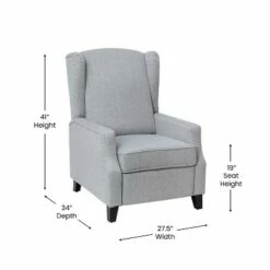 Emma and Oliver Fabric Upholstered Easy Push Back Recliner - Classic Wingback Design with Nailhead Accent Trim and Footrest 21 Emma and Oliver Fabric Upholstered Easy Push Back Recliner - Classic Wingback Design with Nailhead Accent Trim and Footrest -Living Room Chairs store unnamed file 13618