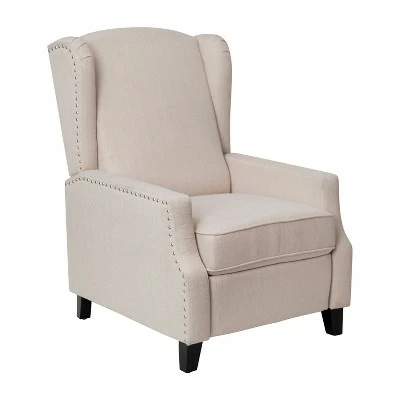 Emma and Oliver Fabric Upholstered Easy Push Back Recliner - Classic Wingback Design with Nailhead Accent Trim and Footrest 15 Emma and Oliver Fabric Upholstered Easy Push Back Recliner - Classic Wingback Design with Nailhead Accent Trim and Footrest - Image 13