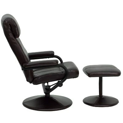 Flash Furniture Contemporary Multi-Position Headrest Recliner and Ottoman with Wrapped Base 6 Flash Furniture Contemporary Multi-Position Headrest Recliner and Ottoman with Wrapped Base - Image 4