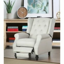 Scarlett Fabric Pushback Recliner Light Gray - Abbyson Living