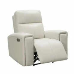 Karina Leather Power Recliner with Power Headrest Ivory - Abbyson Living