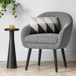 Harwell Modern Arm Barrel Chair with Metal Legs - Project 62™ Gray/white