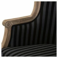 Charlemagne Traditional French Blue Stripe Accent Chair -Baxton Studio -Living Room Chairs store unnamed file 1372