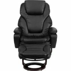 Contemporary Recliner and Ottoman Leather - Riverstone Furniture Collection Black Leather -Living Room Chairs store unnamed file 13723