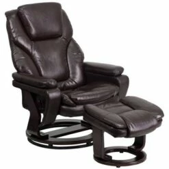 Contemporary Recliner and Ottoman Leather - Riverstone Furniture Collection Black Leather -Living Room Chairs store unnamed file 13726