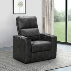 Rider Power Theater Recliner with 1 Table - Abbyson Living Brown