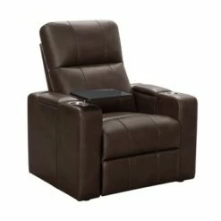 Rider Power Theater Recliner with 1 Table - Abbyson Living Brown -Living Room Chairs store unnamed file 13736