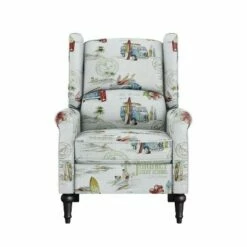 Ani Wingback Pushback Recliner Linen - ProLounger Floral Mist -Living Room Chairs store unnamed file 13764