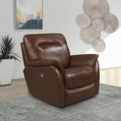 Wilder Leather Power Recliner - Abbyson Living Gray