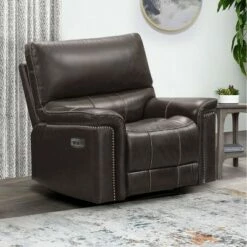 Cara Power Recliner Brown - Abbyson Living