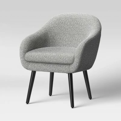 Harwell Modern Arm Barrel Chair with Metal Legs - Project 62™ Gray/white 3 Harwell Modern Arm Barrel Chair with Metal Legs - Project 62™ Gray/white - Image 2