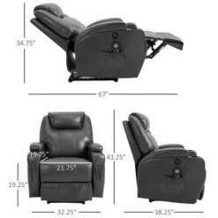 HomCom Electric Power Reclining Massage Sofa PU leather with 8-Point Vibration Waist Heating Side Storage USB Port 13 HomCom Electric Power Reclining Massage Sofa PU leather with 8-Point Vibration Waist Heating Side Storage USB Port -Living Room Chairs store unnamed file 13804