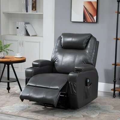 HomCom Electric Power Reclining Massage Sofa PU leather with 8-Point Vibration Waist Heating Side Storage USB Port 10 HomCom Electric Power Reclining Massage Sofa PU leather with 8-Point Vibration Waist Heating Side Storage USB Port - Image 8